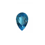 Bague Argent Rhodié 2 Topazes Bleues traitées ovales de 6x4mm Ref. 45127