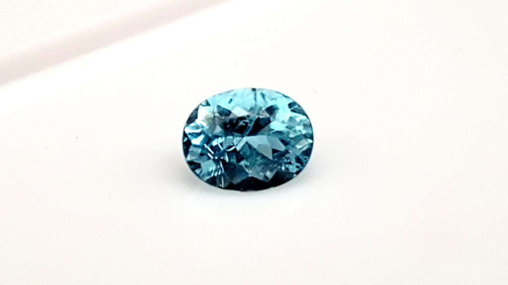 Bague aigue-marine, véritable aigue-marine du Brésil non traitée